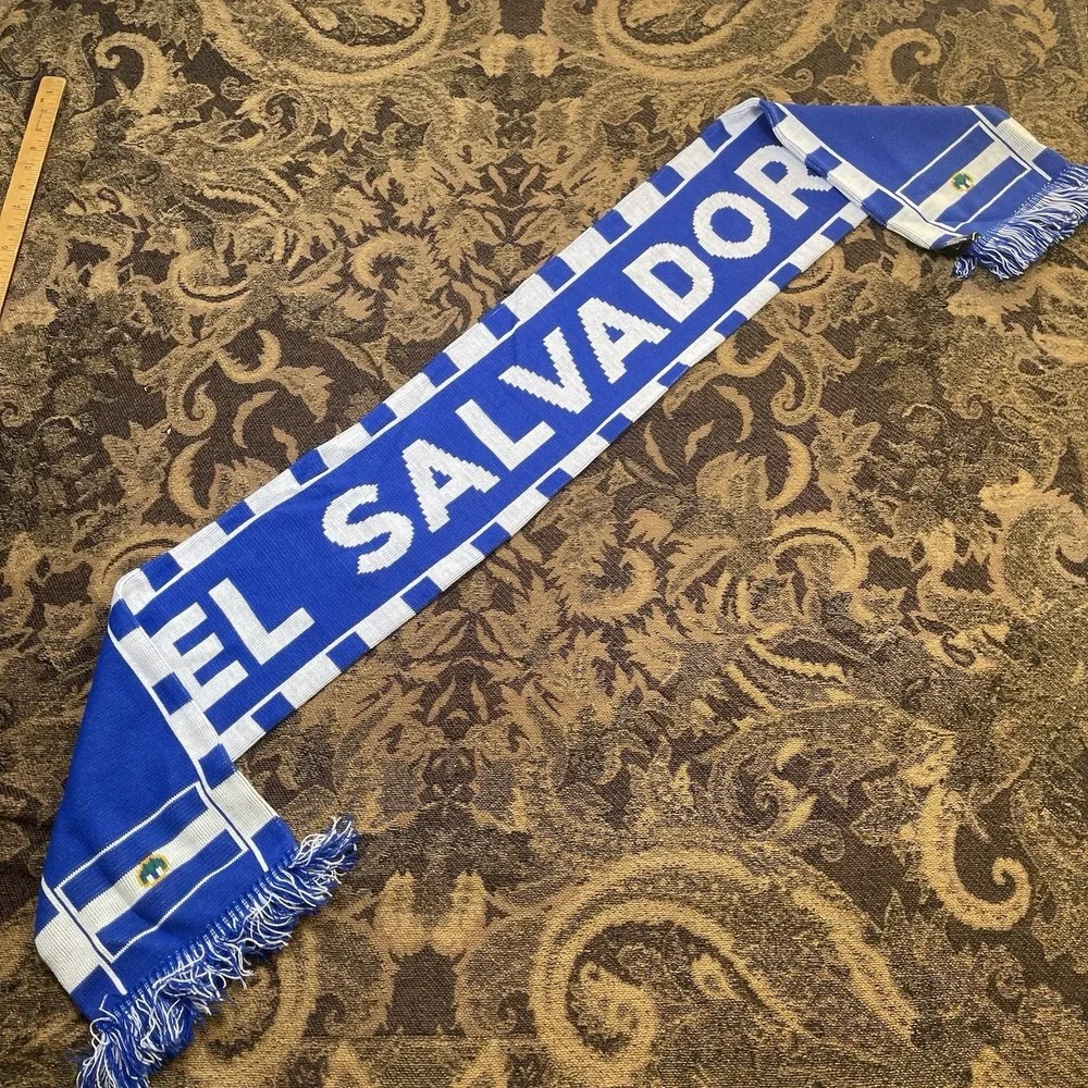 El Salvador Soccer Football Scarf Licensed New Blue White Double Sided New A